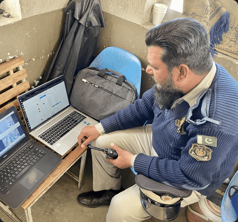 InLights team member with intelligent transportation system equipment