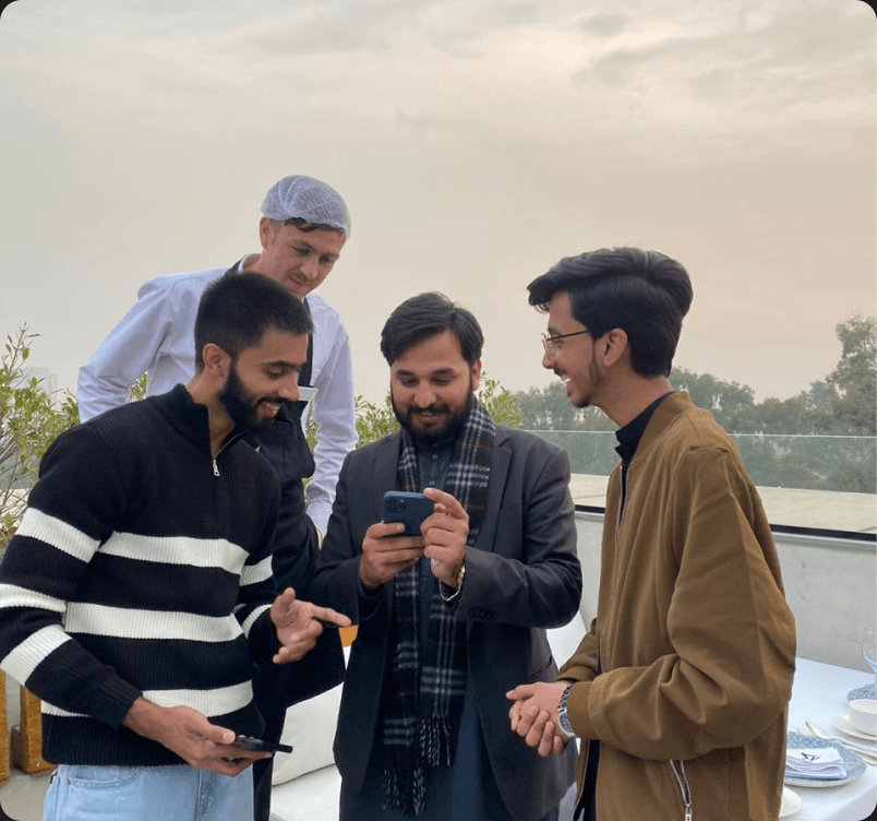 InLights team standing together in a modern office